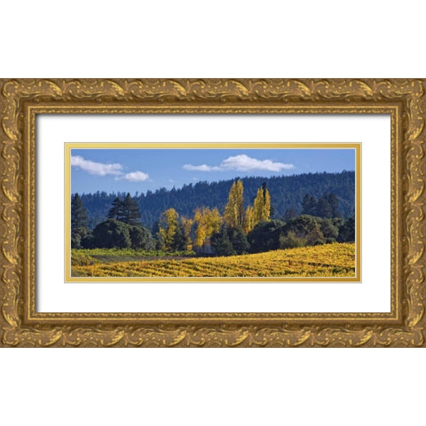 Autumn Gold I Gold Ornate Wood Framed Art Print with Double Matting by Crane, Rita