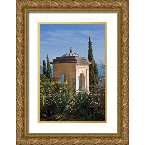 Italian Garden III Gold Ornate Wood Framed Art Print with Double Matting by Crane, Rita
