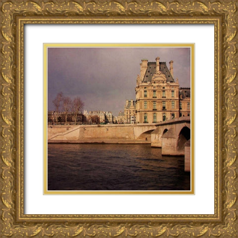 The Louvre Paris I Gold Ornate Wood Framed Art Print with Double Matting by Crane, Rita
