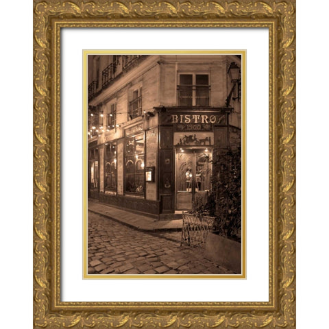 Paris Bistro I Gold Ornate Wood Framed Art Print with Double Matting by Crane, Rita