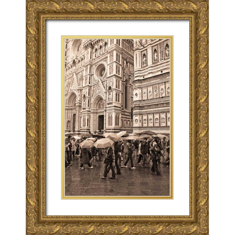 Streets of Florence I Gold Ornate Wood Framed Art Print with Double Matting by Crane, Rita