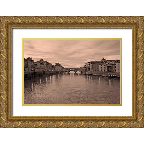 Ponte Vecchio VI Gold Ornate Wood Framed Art Print with Double Matting by Crane, Rita