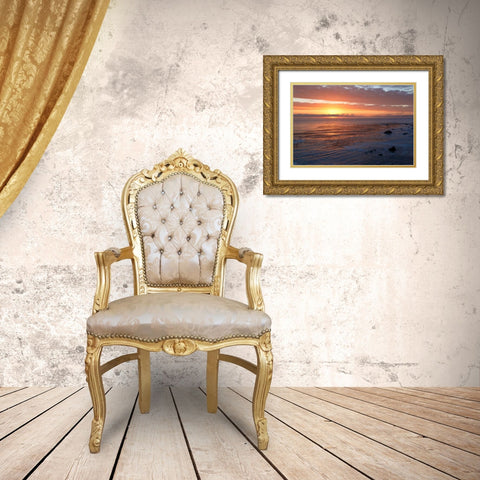 Pacific Sunset II Gold Ornate Wood Framed Art Print with Double Matting by Crane, Rita