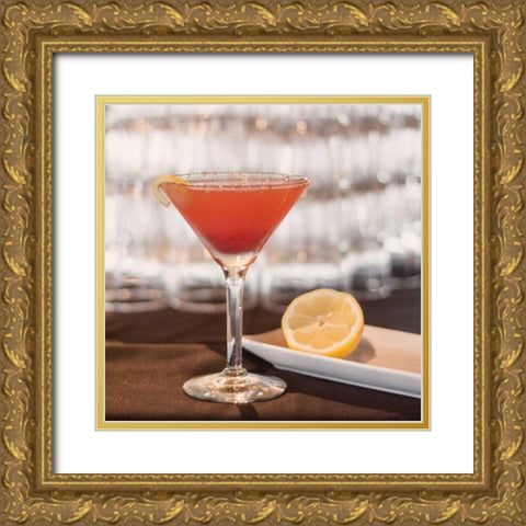Cocktails II Gold Ornate Wood Framed Art Print with Double Matting by Crane, Rita