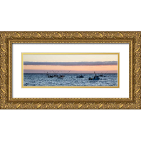 Fishing Boats III Gold Ornate Wood Framed Art Print with Double Matting by Crane, Rita