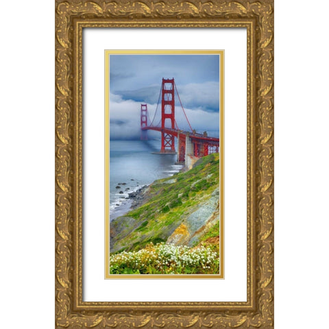 Golden Gate Bridge IV Gold Ornate Wood Framed Art Print with Double Matting by Crane, Rita