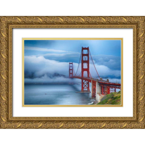 Golden Gate Bridge VI Gold Ornate Wood Framed Art Print with Double Matting by Crane, Rita