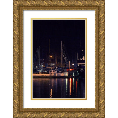 Harbor Lights I Gold Ornate Wood Framed Art Print with Double Matting by Crane, Rita