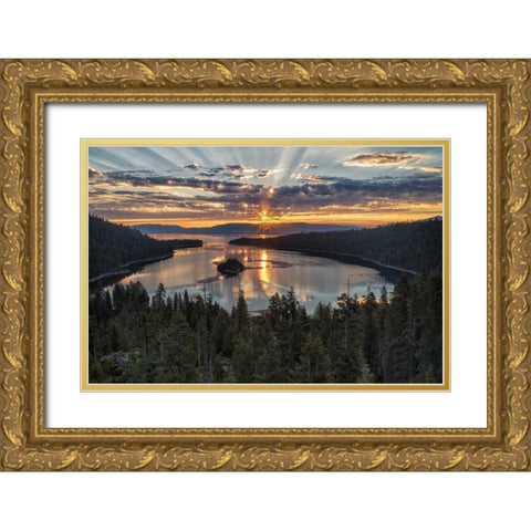 Emerald Bay Gold Ornate Wood Framed Art Print with Double Matting by Hellmann, Stan