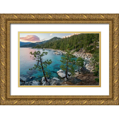 Lake Tahoe Gold Ornate Wood Framed Art Print with Double Matting by Hellmann, Stan