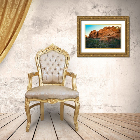 Valley of Fire II Gold Ornate Wood Framed Art Print with Double Matting by Hellmann, Stan
