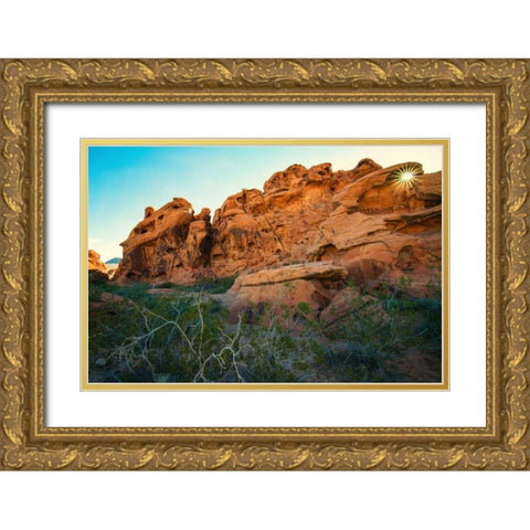 Valley of Fire II Gold Ornate Wood Framed Art Print with Double Matting by Hellmann, Stan