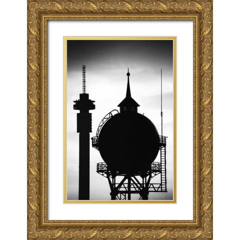 Two Towers Gold Ornate Wood Framed Art Print with Double Matting by Hellmann, Stan