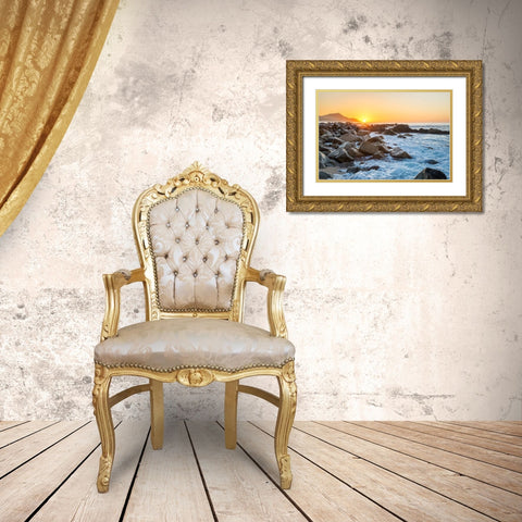 Baja Sunrise Gold Ornate Wood Framed Art Print with Double Matting by Hellmann, Stan