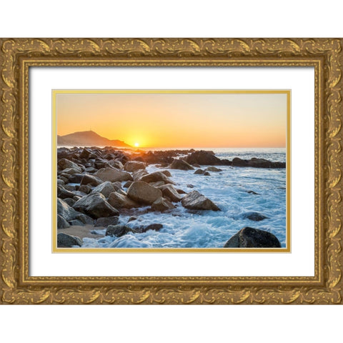 Baja Sunrise Gold Ornate Wood Framed Art Print with Double Matting by Hellmann, Stan