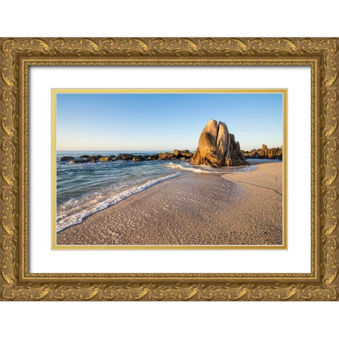Whale Rock, Baja Gold Ornate Wood Framed Art Print with Double Matting by Hellmann, Stan