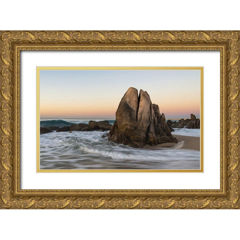 Crab Rock, Baja Gold Ornate Wood Framed Art Print with Double Matting by Hellmann, Stan