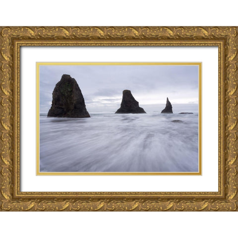 Bandon Gold Ornate Wood Framed Art Print with Double Matting by Hellmann, Stan