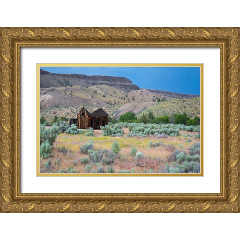 Burned Farmhouse Gold Ornate Wood Framed Art Print with Double Matting by Hellmann, Stan
