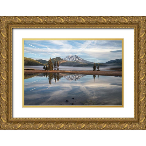 Sparks Lake I Gold Ornate Wood Framed Art Print with Double Matting by Hellmann, Stan