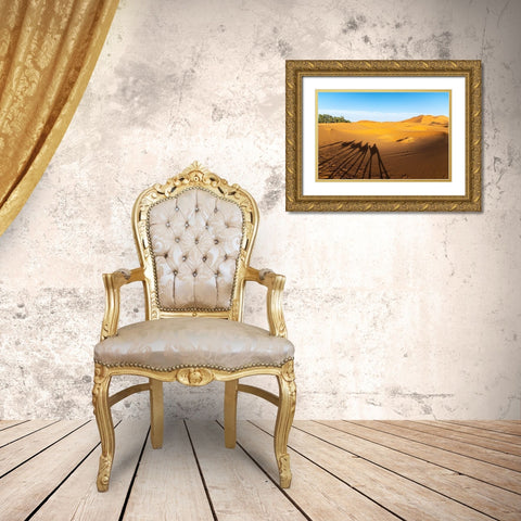 Merzouga Gold Ornate Wood Framed Art Print with Double Matting by Hellmann, Stan