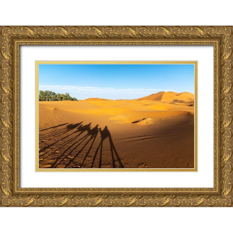 Merzouga Gold Ornate Wood Framed Art Print with Double Matting by Hellmann, Stan
