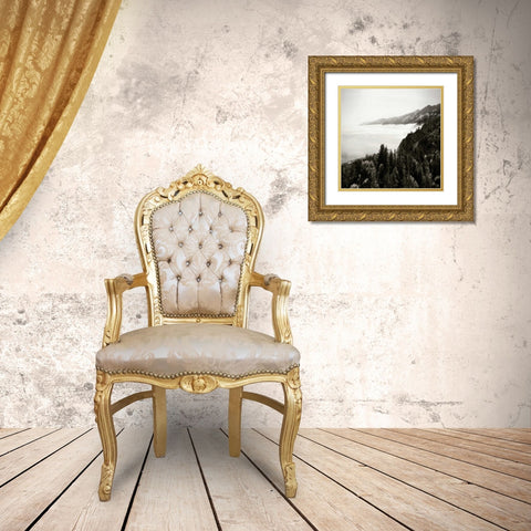 Pacific Fog Sq II Gold Ornate Wood Framed Art Print with Double Matting by Hausenflock, Alan