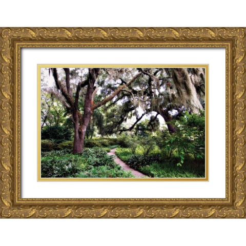 Sultry Garden I Gold Ornate Wood Framed Art Print with Double Matting by Hausenflock, Alan