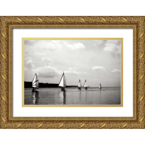 On the Potomac I Gold Ornate Wood Framed Art Print with Double Matting by Hausenflock, Alan