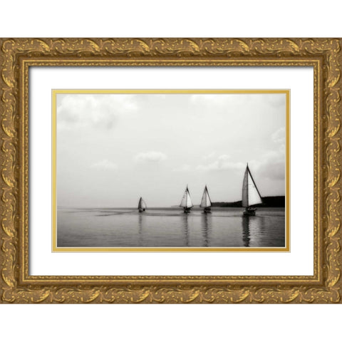 On the Potomac II Gold Ornate Wood Framed Art Print with Double Matting by Hausenflock, Alan