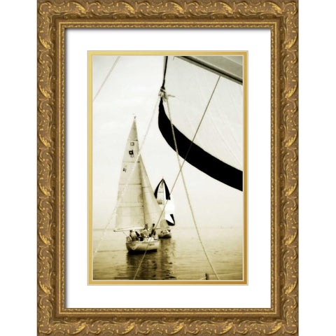 River Sailors II Gold Ornate Wood Framed Art Print with Double Matting by Hausenflock, Alan