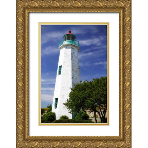 Old Point Comfort Light I Gold Ornate Wood Framed Art Print with Double Matting by Hausenflock, Alan
