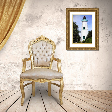 Old Point Comfort Light II Gold Ornate Wood Framed Art Print with Double Matting by Hausenflock, Alan
