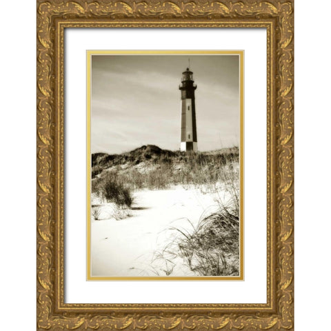 Cape Henry Light II Gold Ornate Wood Framed Art Print with Double Matting by Hausenflock, Alan