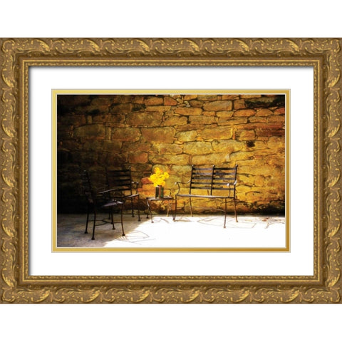 Peaceful Patio I Gold Ornate Wood Framed Art Print with Double Matting by Hausenflock, Alan