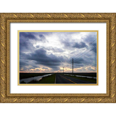 Lonely Road I Gold Ornate Wood Framed Art Print with Double Matting by Hausenflock, Alan