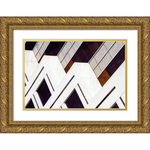 Geo Facade II Gold Ornate Wood Framed Art Print with Double Matting by Hausenflock, Alan