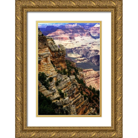 Canyon Cliffs II Gold Ornate Wood Framed Art Print with Double Matting by Hausenflock, Alan