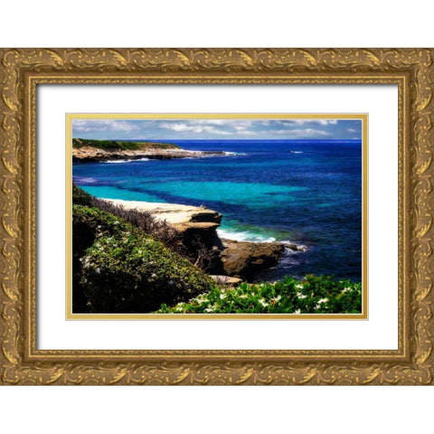 La Jolla Beach III Gold Ornate Wood Framed Art Print with Double Matting by Hausenflock, Alan