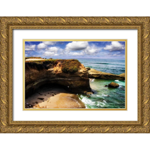 Sunset Beach I Gold Ornate Wood Framed Art Print with Double Matting by Hausenflock, Alan