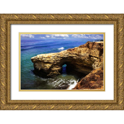 Sunset Beach II Gold Ornate Wood Framed Art Print with Double Matting by Hausenflock, Alan