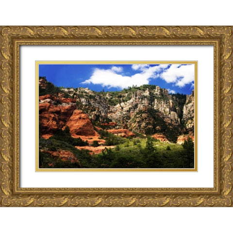 Squaw Dance Mountain Gold Ornate Wood Framed Art Print with Double Matting by Hausenflock, Alan