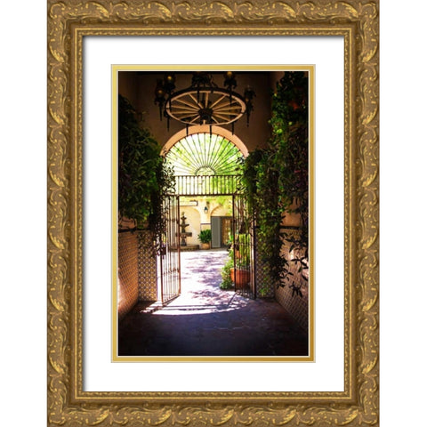 Tlaquepaque Portal I Gold Ornate Wood Framed Art Print with Double Matting by Hausenflock, Alan