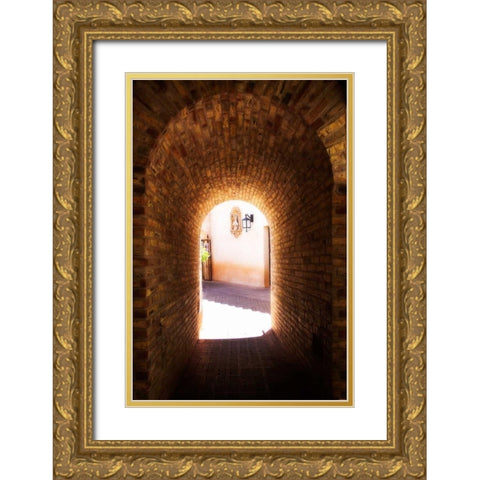 Tlaquepaque Portal II Gold Ornate Wood Framed Art Print with Double Matting by Hausenflock, Alan