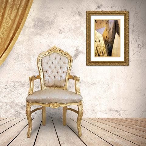 Burnished Modern I Gold Ornate Wood Framed Art Print with Double Matting by Hausenflock, Alan