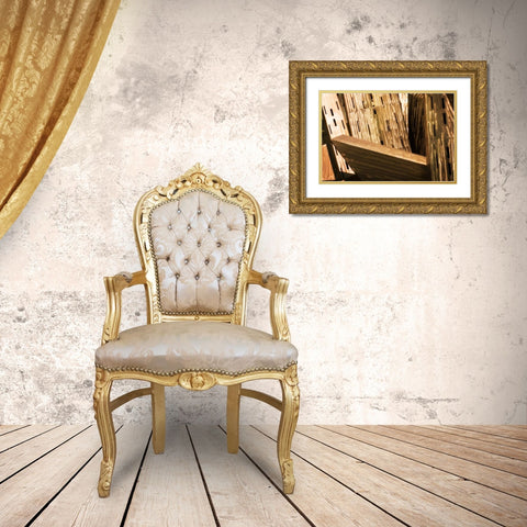 Burnished Modern III Gold Ornate Wood Framed Art Print with Double Matting by Hausenflock, Alan
