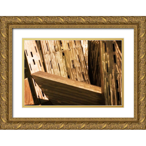 Burnished Modern III Gold Ornate Wood Framed Art Print with Double Matting by Hausenflock, Alan
