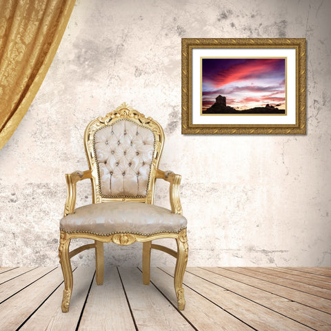 Sunset in the Valley I Gold Ornate Wood Framed Art Print with Double Matting by Hausenflock, Alan