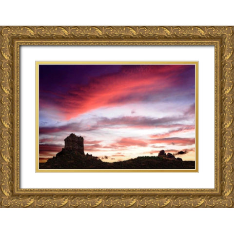 Sunset in the Valley I Gold Ornate Wood Framed Art Print with Double Matting by Hausenflock, Alan
