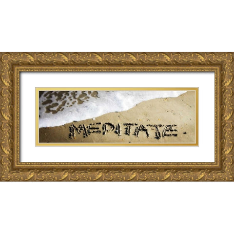 Meditate Gold Ornate Wood Framed Art Print with Double Matting by Hausenflock, Alan